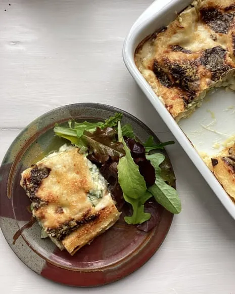 A Classic Recipe for Lasagna with Courgette and Three Cheeses